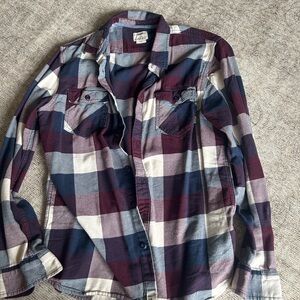 Vans Blue and White Casual Button Down Shirt